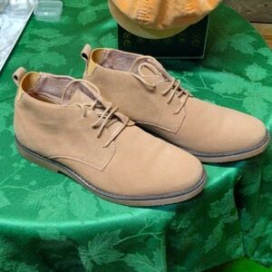 Brand pair of Men's tan suede boots by Bruno Marc